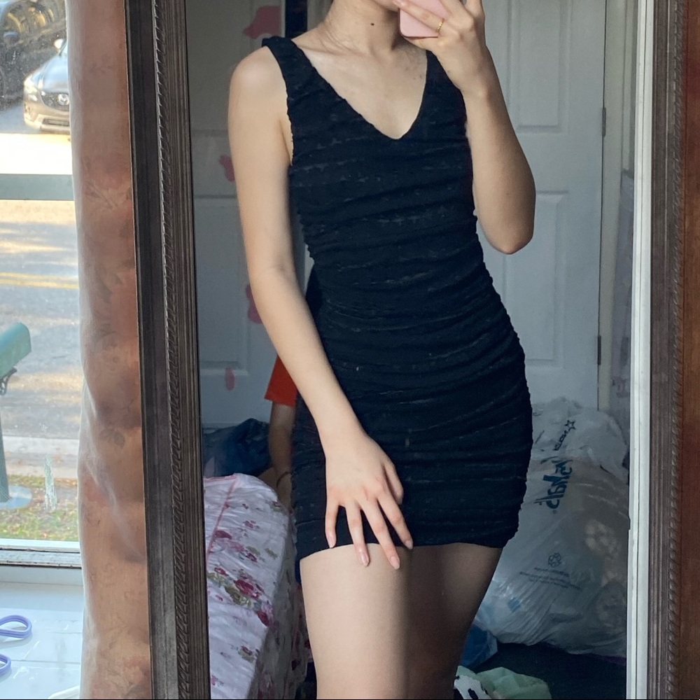 Black scrunched dress